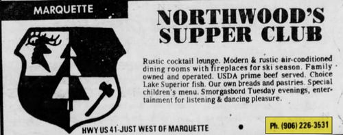 Barrel + Beam (Northwoods Supper Club) - May 1974 Ad